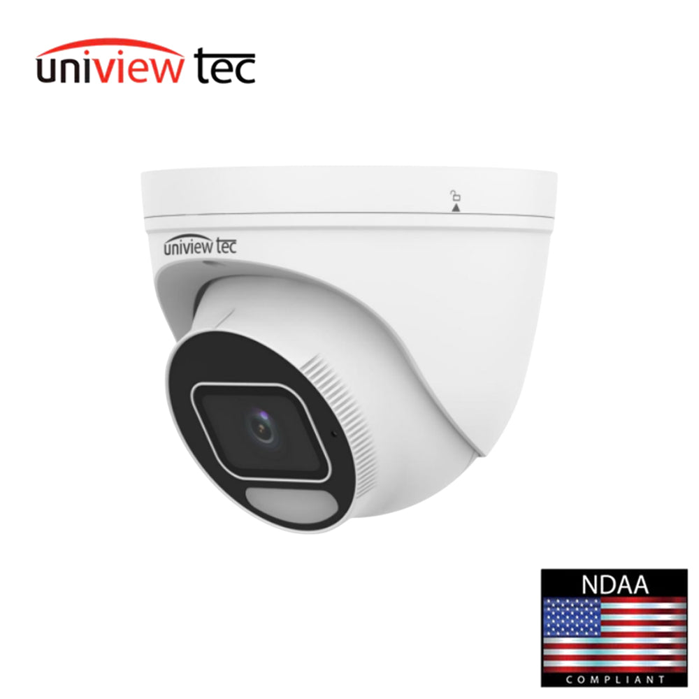 Uniview Tec IPT4WI28AIX 4MP ColorHunter+ AI Turret IP Camera with Wise-ISP, WDR, and Smart Detection