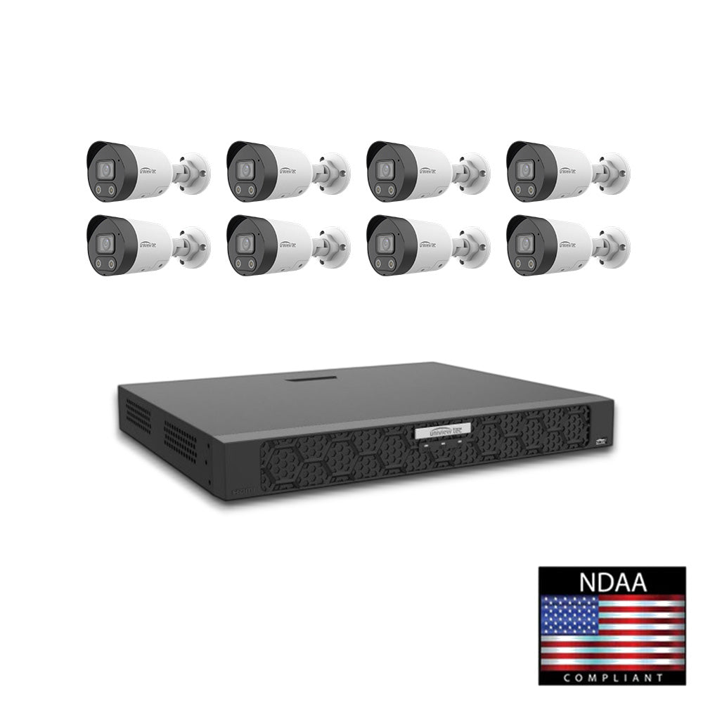 Uniview Technology KNR164T8BX 5MP DWDR IR Bullet IP Camera Kit with 16-Channel 4K H.265 NVR, 16 PoE Ports and 4TB HDD