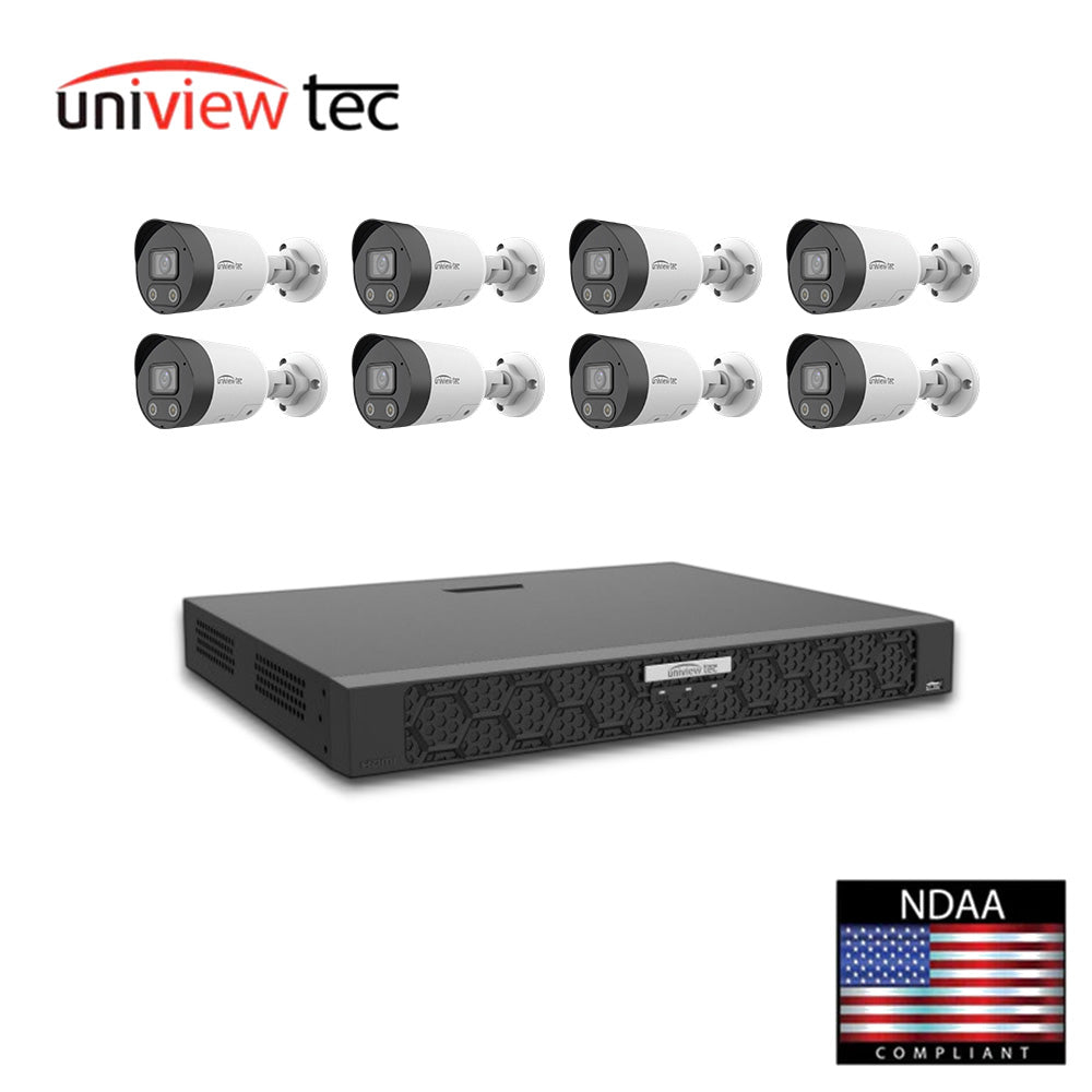 Uniview Technology KNR164T8BX 5MP DWDR IR Bullet IP Camera Kit with 16-Channel 4K H.265 NVR, 16 PoE Ports and 4TB HDD