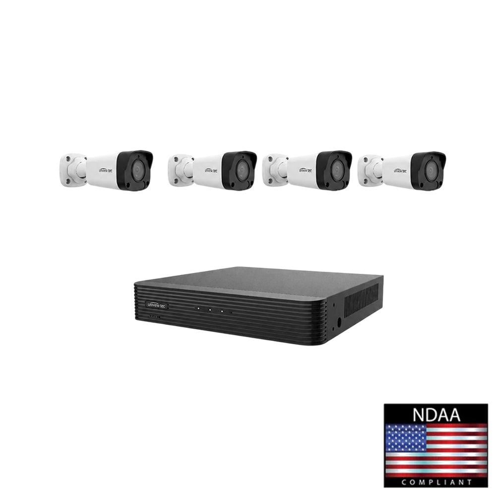 Uniview Technology KNR8UB4 5MP DWDR IR Bullet IP Camera Kit with 8 Channel 4K H.265 NVR, 8 PoE Ports and 2TB HDD