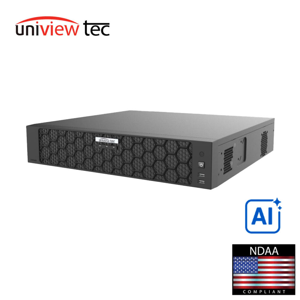 Uniview Tec NR164IXPQ 16CH 16-PoE 32MP AI Network Video Recorder with Dual NIC, Dual HDMI & 4-Bay HDD