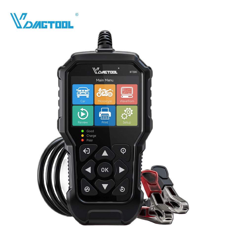 VDIAGTOOL BT300 Car Battery Tester with Lifetime Free Update for 6V and 12VBatteries