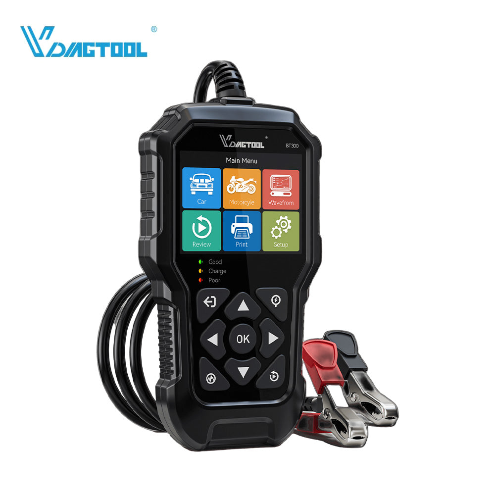 VDIAGTOOL BT300 Car Battery Tester with Lifetime Free Update for 6V and 12VBatteries