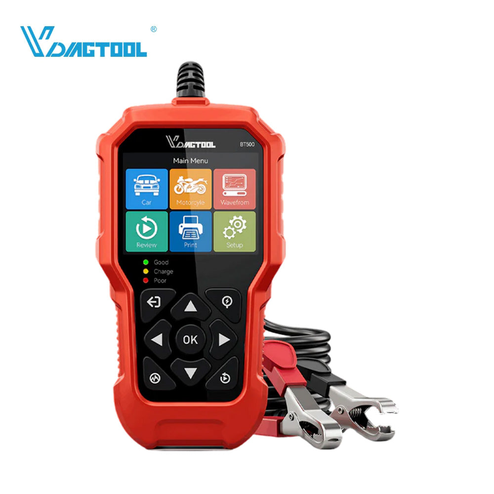 VDIAGTOOL BT500 Professional Car Battery Tester for 6V-32V Batteries