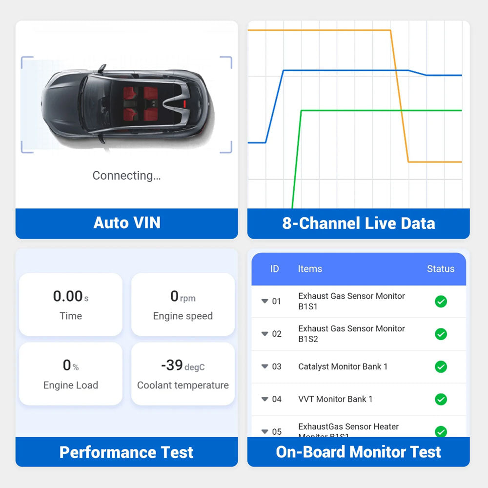 VDIAGTOOL D200 Full System Diagonstic Bluetooth Scanner Tool with 23 Special Functions