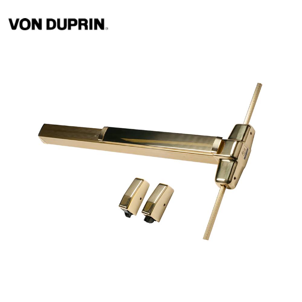 Von Duprin - 9927EO-3-US3 - Surface Vertical Rod Exit Bar - Wide Stile Pushpad - 36 Panic Device - Less trim - Bright Brass Finish - Grade 1