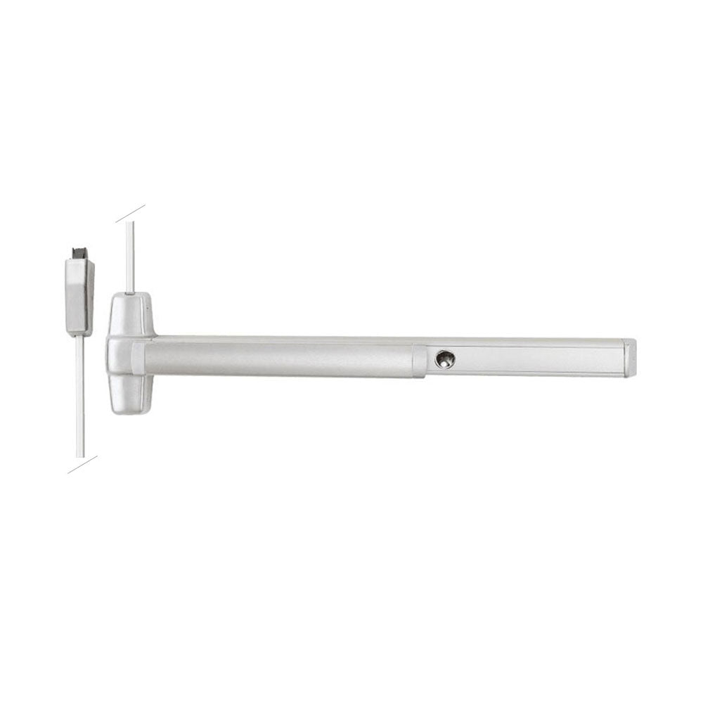 Von Duprin - CD9827 - Smooth Surface Vertical Rod Exit Bar with Wide Stile Pushpad - Exit Only - Less Bottom Rod - Cylinder Dogging - Grade 1