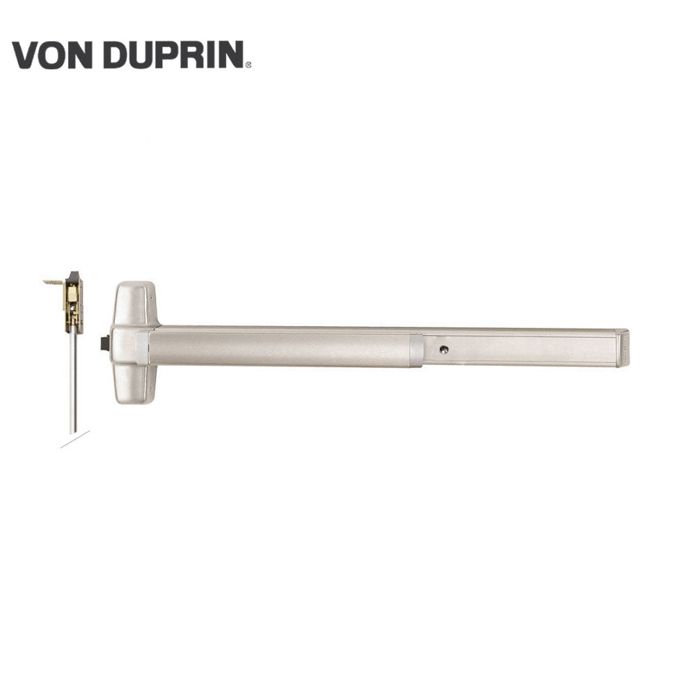 Von Duprin - CD9847 - Smooth Concealed Vertical Rod Exit Bar with Wide Stile Pushpad - Exit Only - Less Bottom Rod - Cylinder Dogging - Grade 1