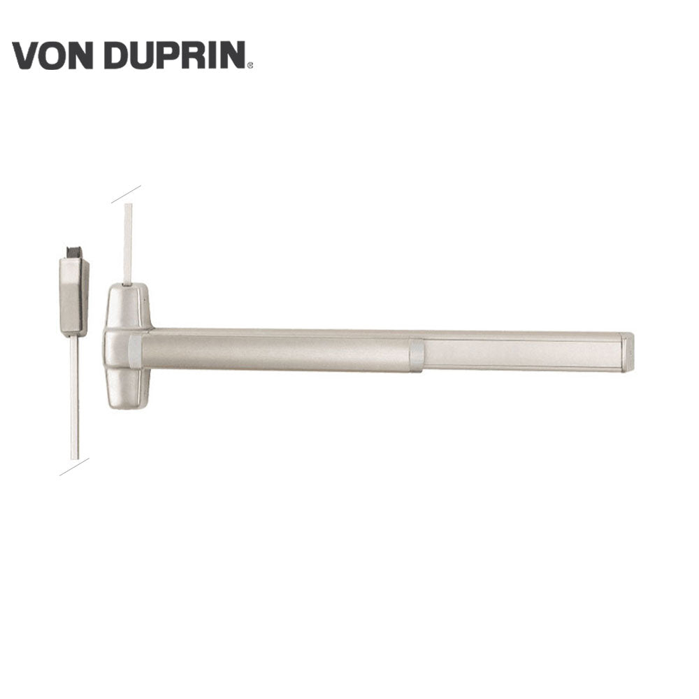 Von Duprin - LD9827 - Smooth Surface Vertical Rod Exit Bar with Wide Stile Pushpad - Exit Only - Less Bottom Rod - Less Dogging - Grade 1