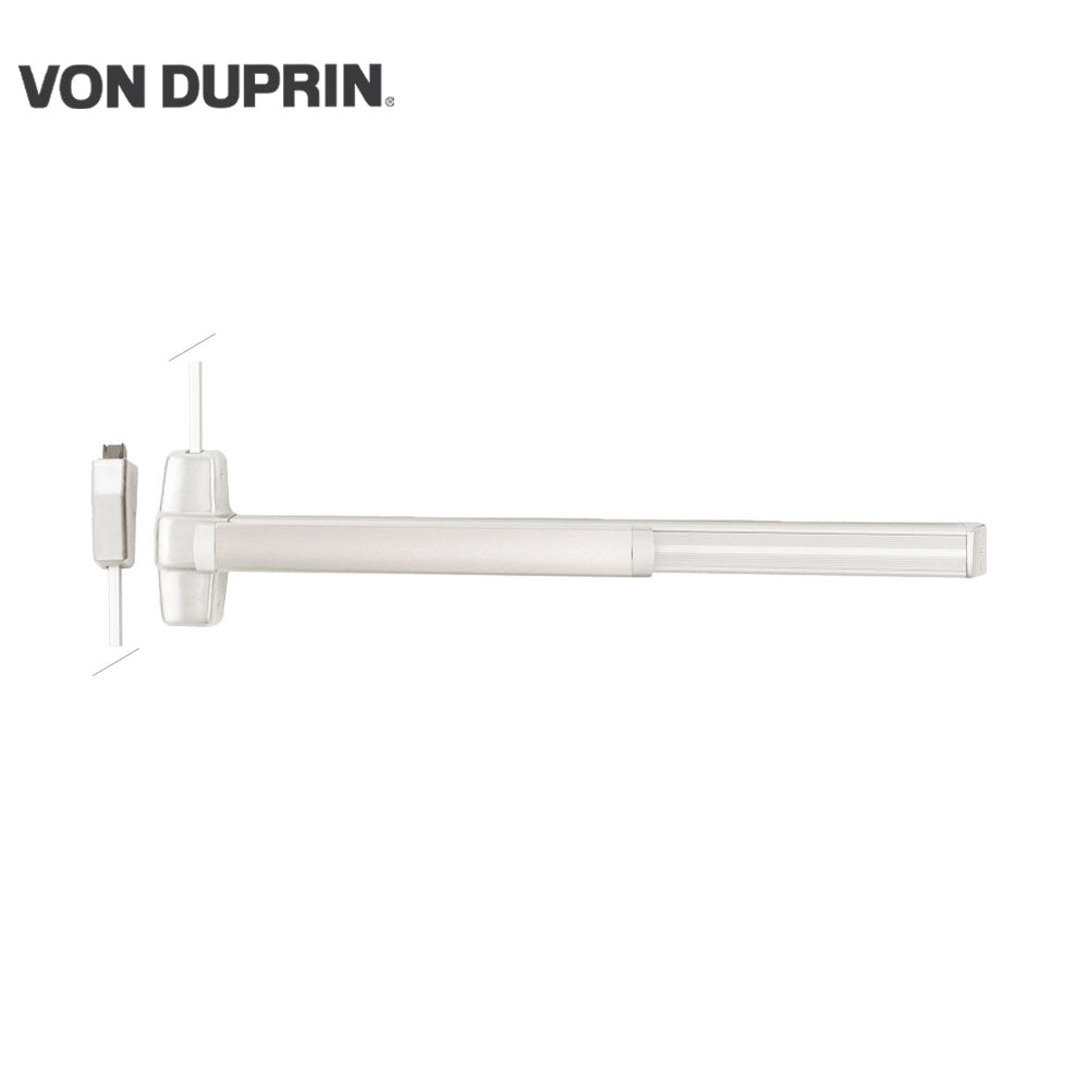 Von Duprin - LD9927 - Grooved Surface Vertical Rod Exit Bar with Wide Stile Pushpad - Exit Only - Less Bottom Rod - Less Dogging - Grade 1