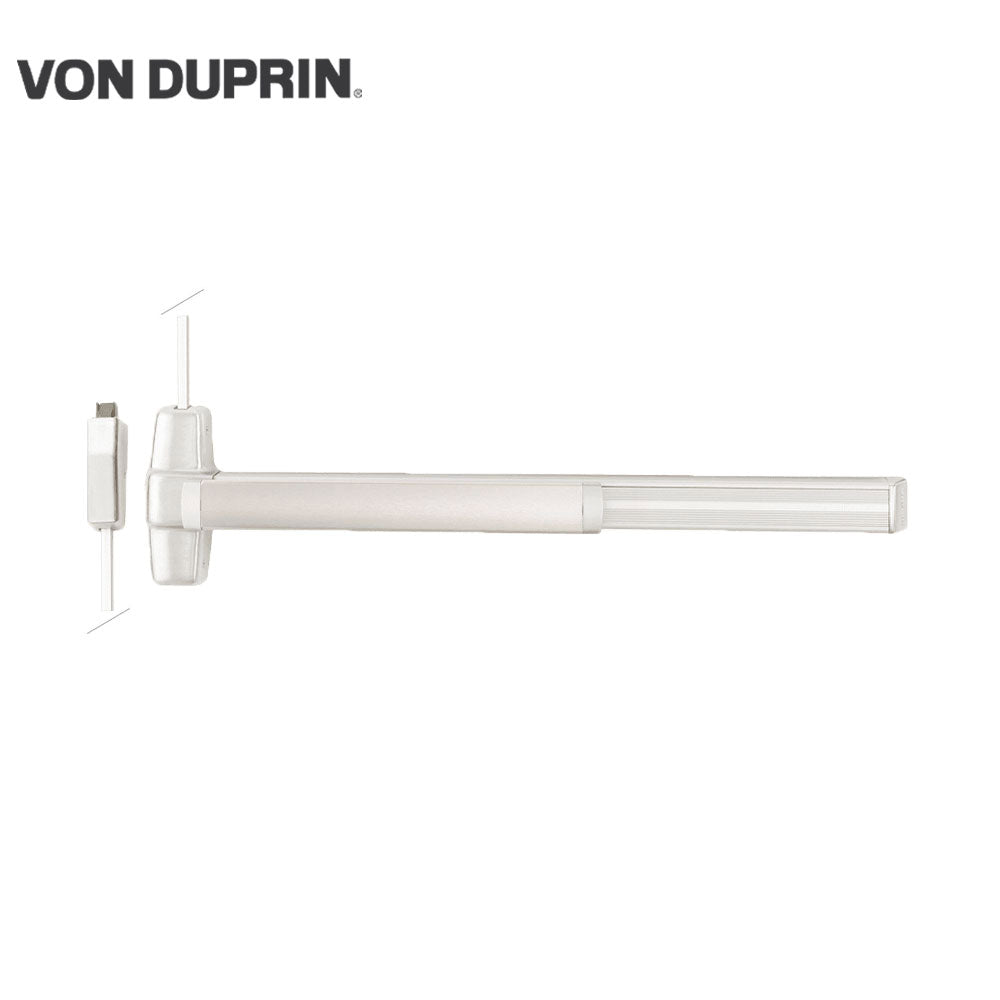 Von Duprin - QEL9927 - Grooved Surface Vertical Rod Exit Bar with Wide Stile Pushpad - Classroom Function - 06 Lever - Less Bottom Rod - Motorized Latch Retraction - Less Dogging - Grade 1