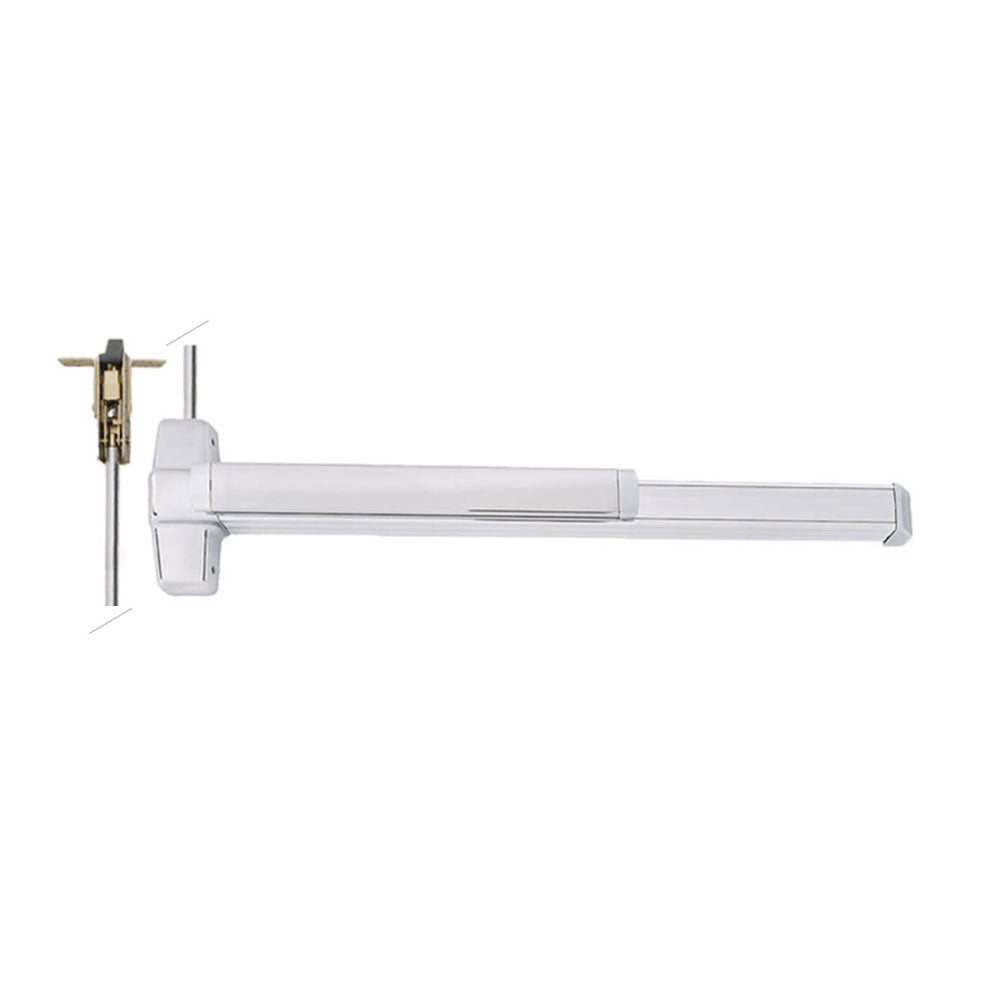 Von Duprin - QEL9947 - Grooved Concealed Vertical Rod Exit Bar with Wide Stile Pushpad - Exit Only - Less Bottom Rod - Motorized Latch Retraction - Less Dogging - Grade 1