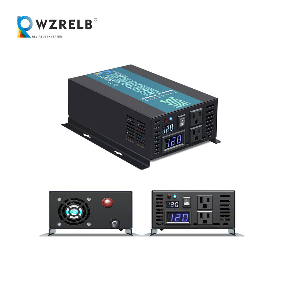 RBP - 300W Power Inverter 12VDC or 24VDC to 120VAC Pure Sine Wave High Frequency Off Grid Solar Inverter