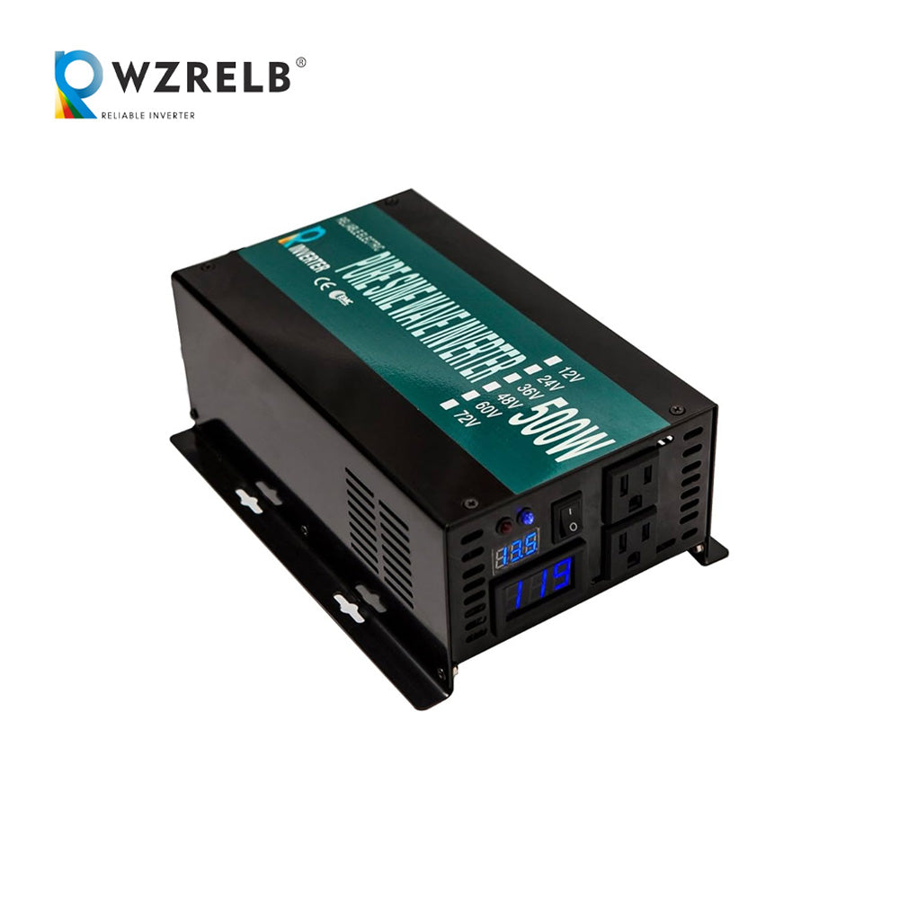 RBP - 500W Power Inverter 12VDC, 24VDC and 48VDC to 120VAC Pure Sine Wave High Frequency Off Grid Solar Inverter