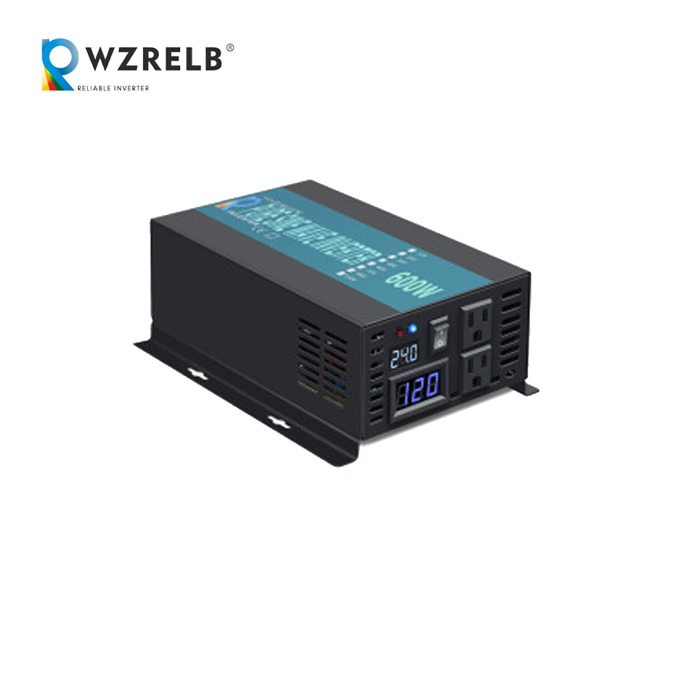 RBP - 600W Power Inverter 12VDC, 24VDC and 48VDC to 120VAC Pure Sine Wave High Frequency Off Grid Solar Inverter