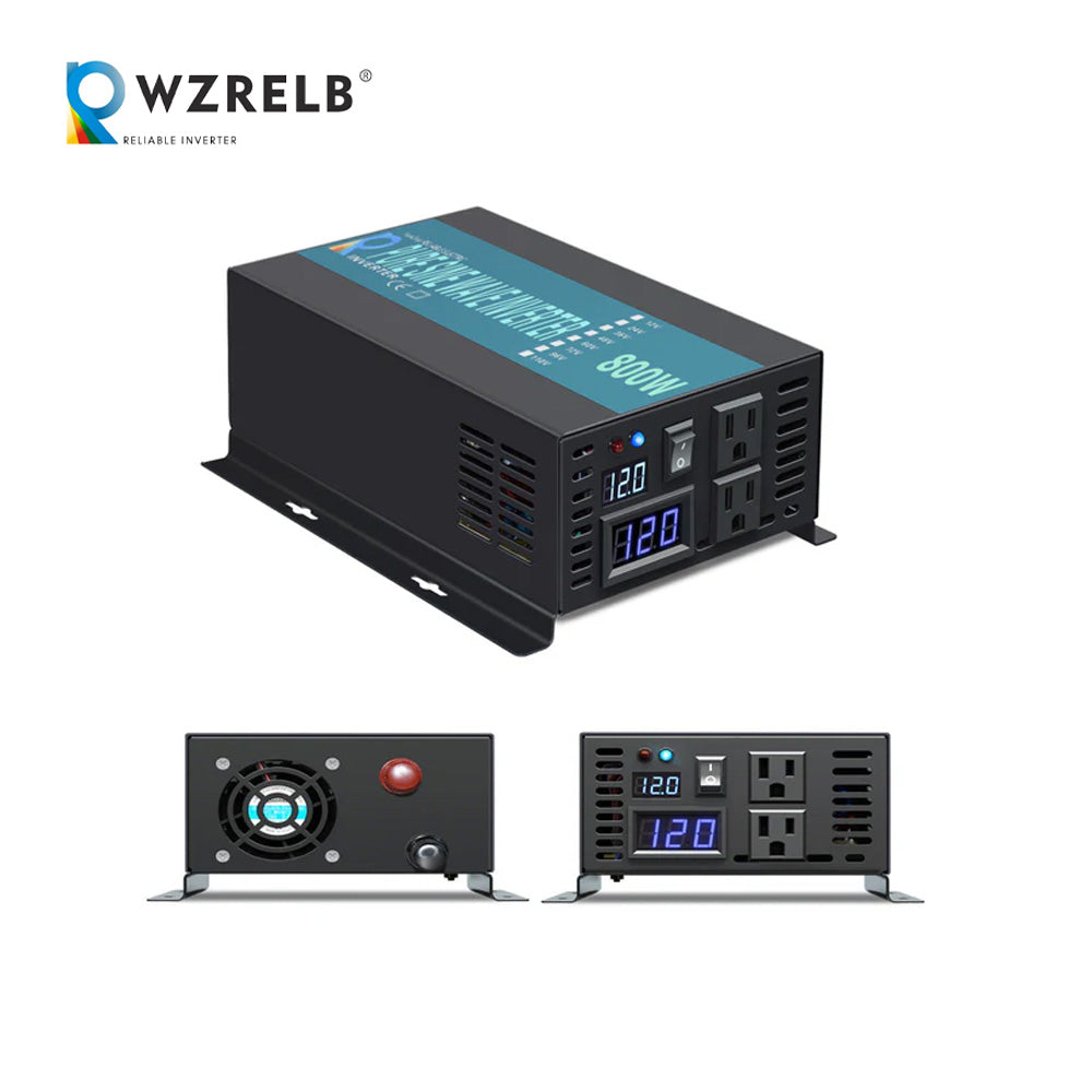 RBP - 800W Power Inverter 12VDC, 24VDC and 48VDC to 120VAC Pure Sine Wave High Frequency Off Grid Solar Inverter