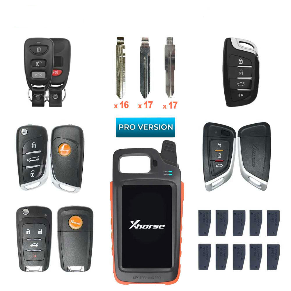 Xhorse VVDI Key Tool MAX PRO & Universal Remote Key w/ Super Chips & Blades - Starter Pack