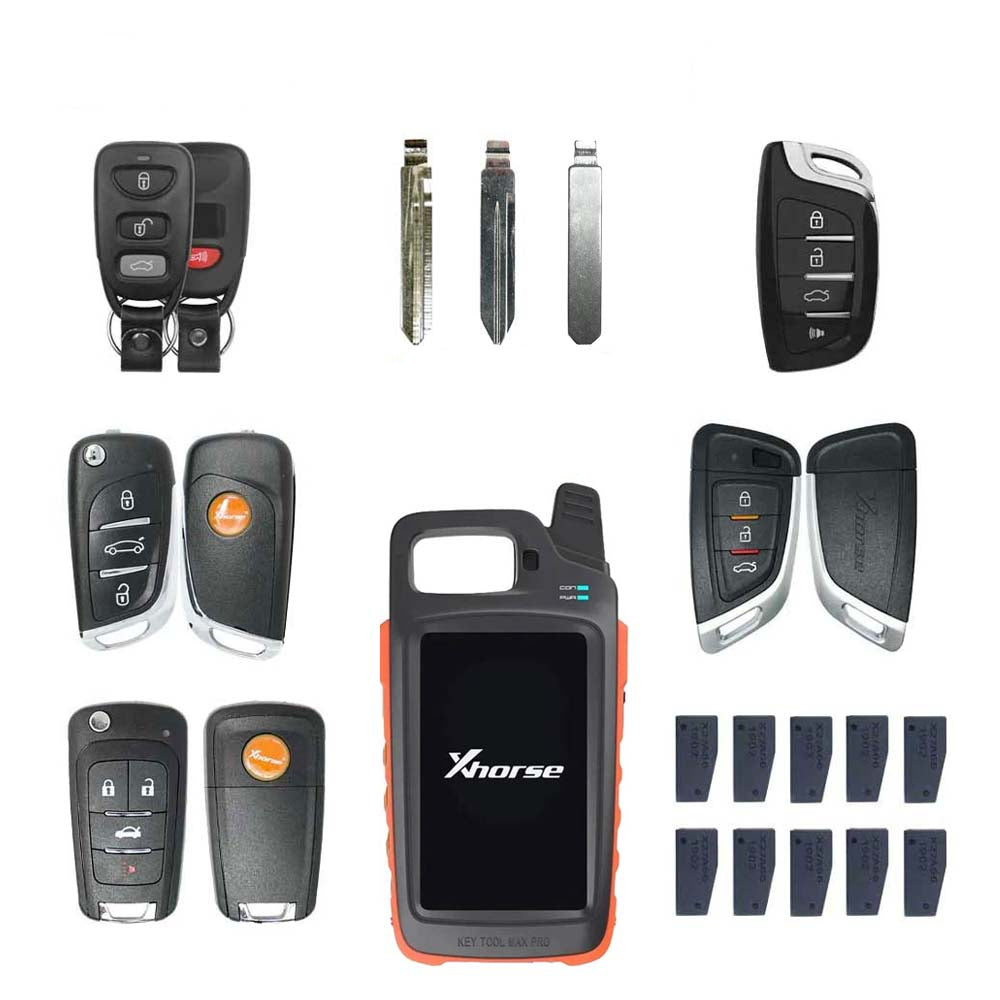 Xhorse VVDI Key Tool MAX PRO & Universal Remote Key w/ Super Chips & Blades - Starter Pack