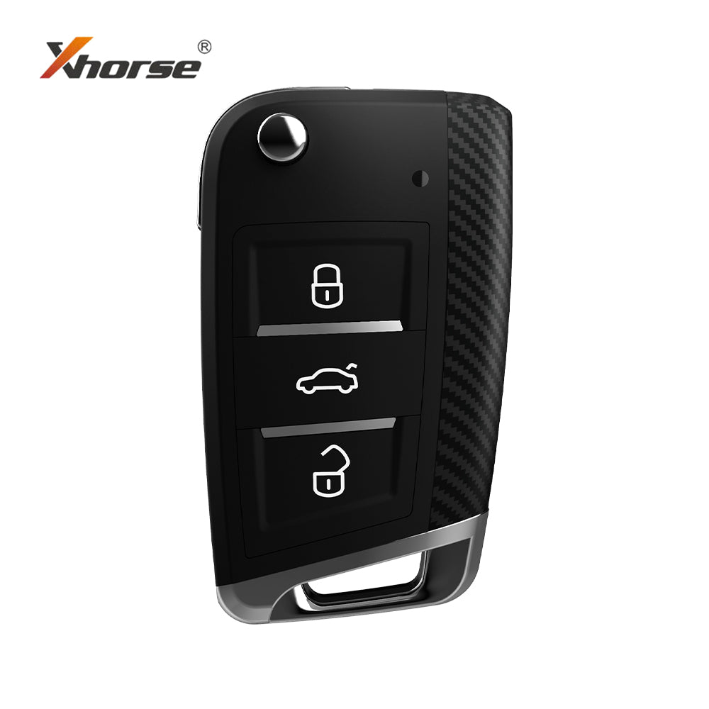Xhorse XNDM06EN MQB Style Wireless 2nd Generation 3 Button Remote Key with Carbon Fiber Decorative Strip
