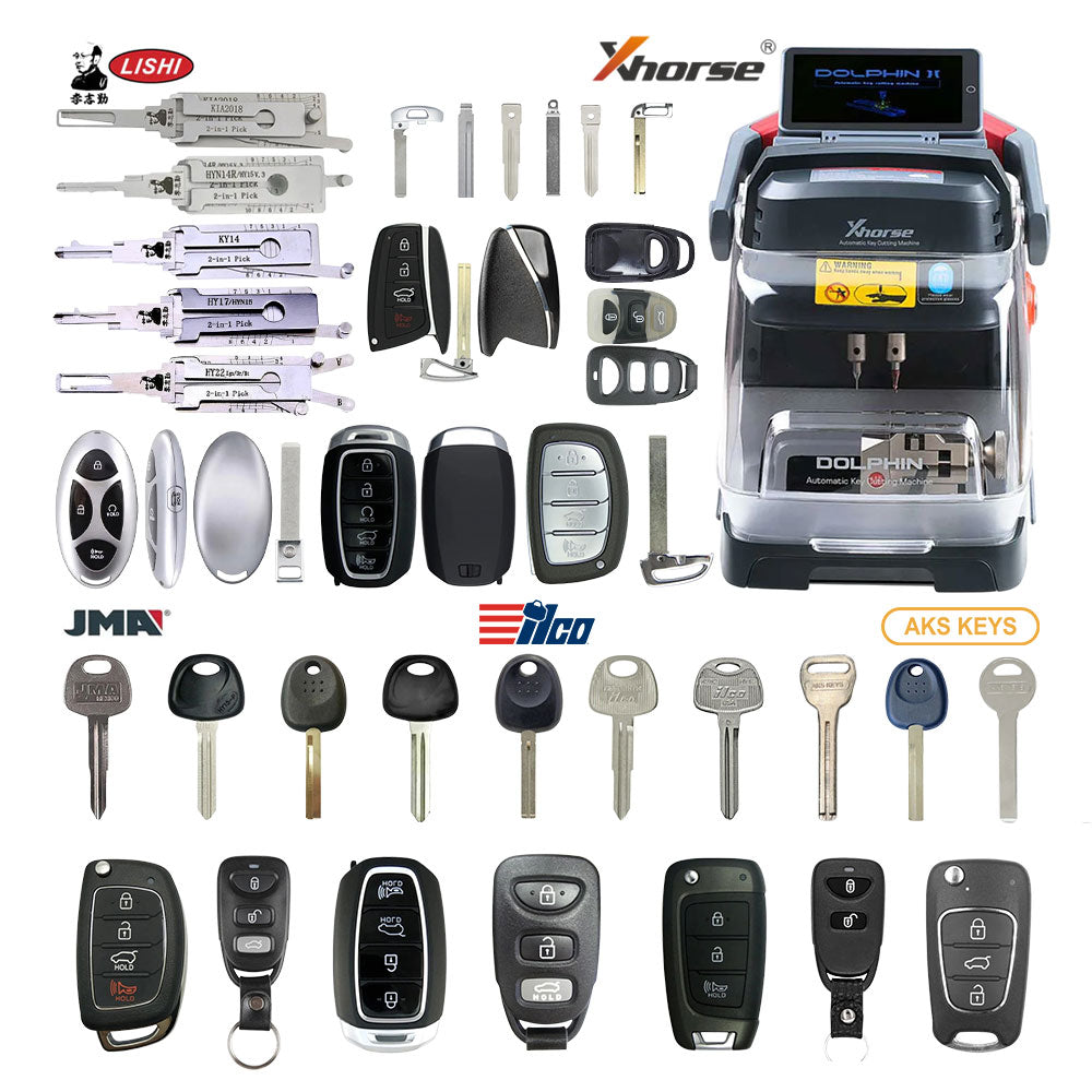 Hyundai Starter Pack Bundle with Xhorse XP-005L Key Cutting Machine, Remotes and Lishi