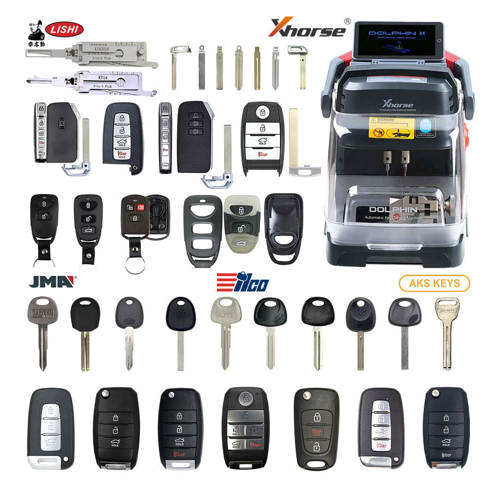 Kia Starter Pack Bundle with Xhorse XP-005L Key Cutting Machine, Remotes and Lishi
