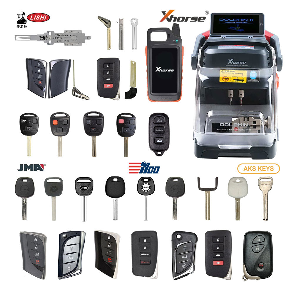 Lexus Starter Pack Bundle with Xhorse XP-005L Key Cutting Machine, Remotes and Lishi