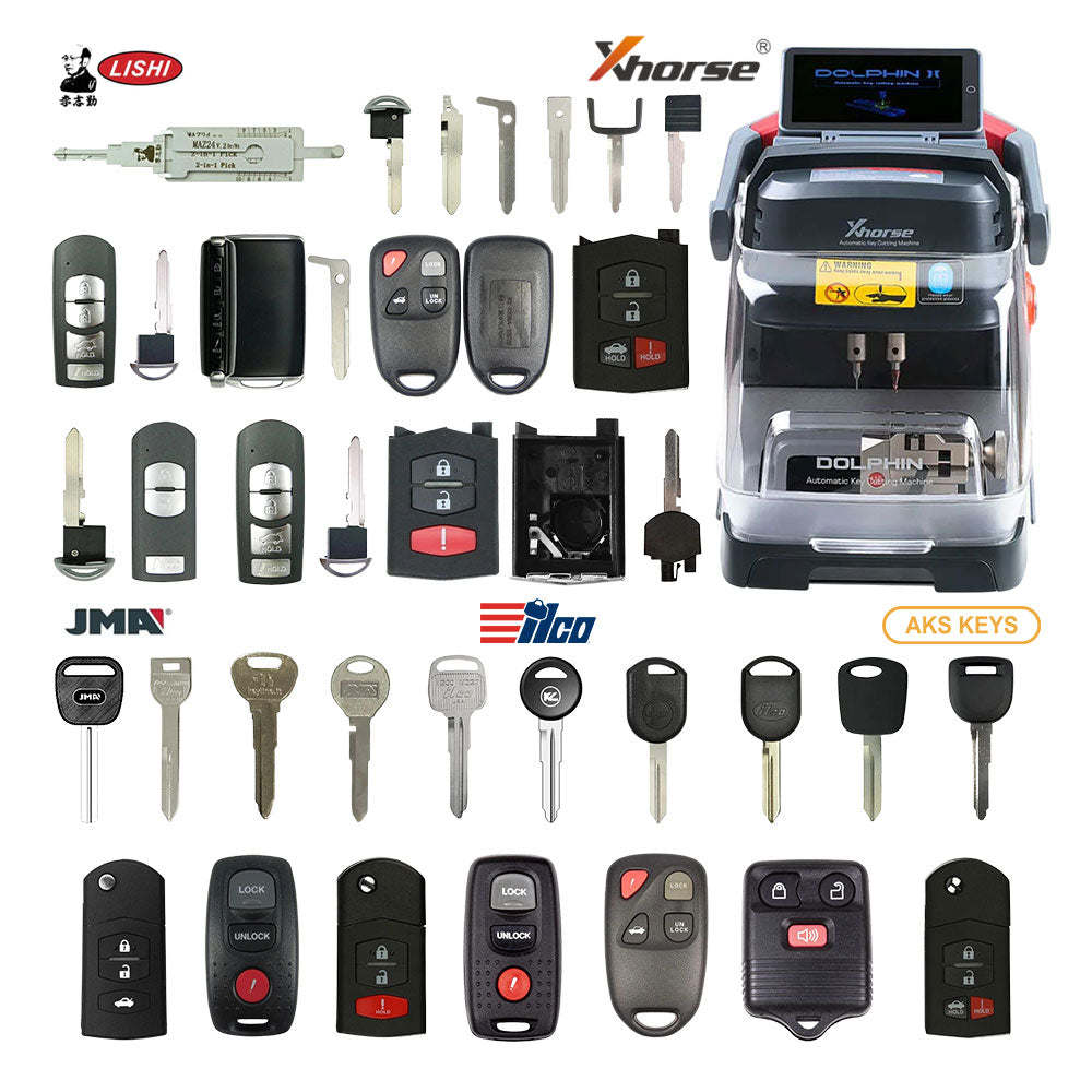 Mazda Starter Pack Bundle with Xhorse XP-005L Key Cutting Machine, Remotes and Lishi