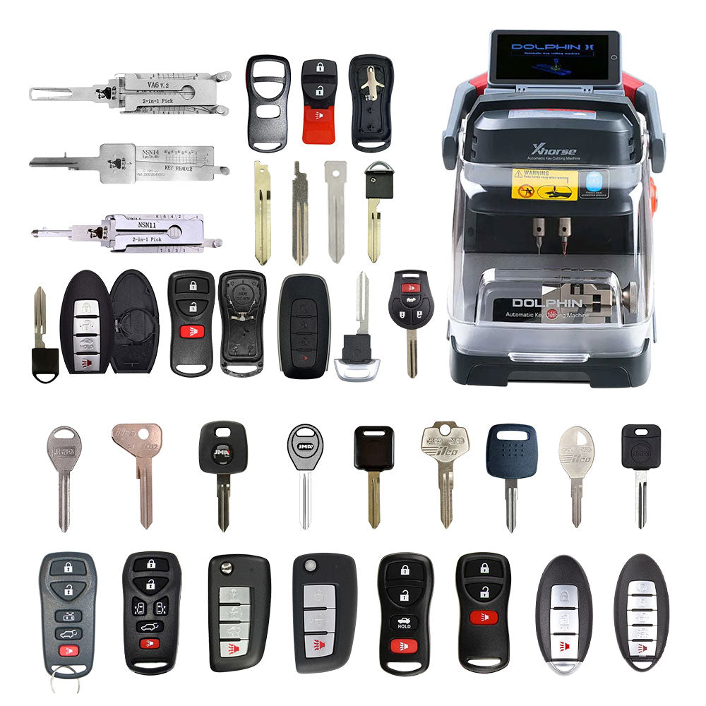 Nissan Starter Pack Bundle with Xhorse XP-005L Key Cutting Machine, Remotes and Lishi