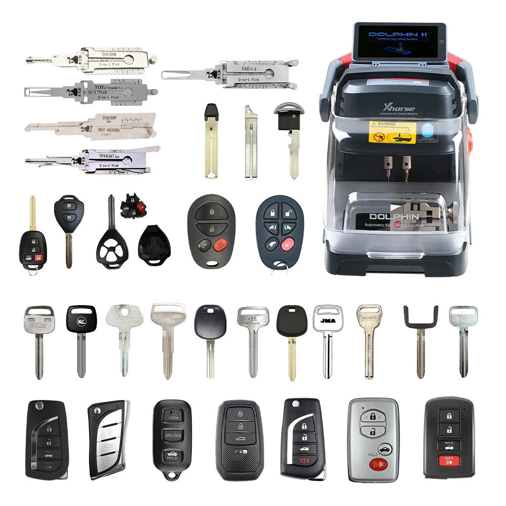 Toyota Starter Pack Bundle with Xhorse XP-005L Key Cutting Machine, Remotes and Lishis