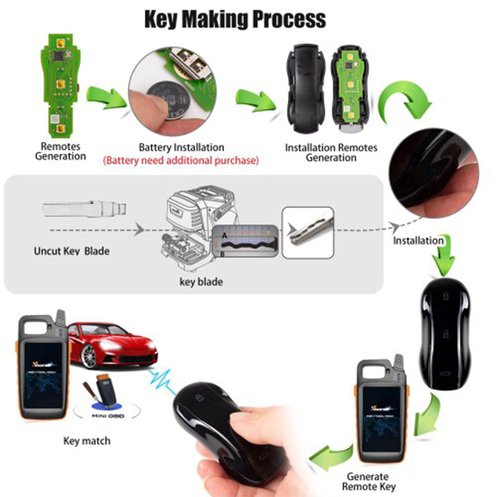 Xhorse XM38 Toyota Glossy Black Supercar Style Universal Smart Key