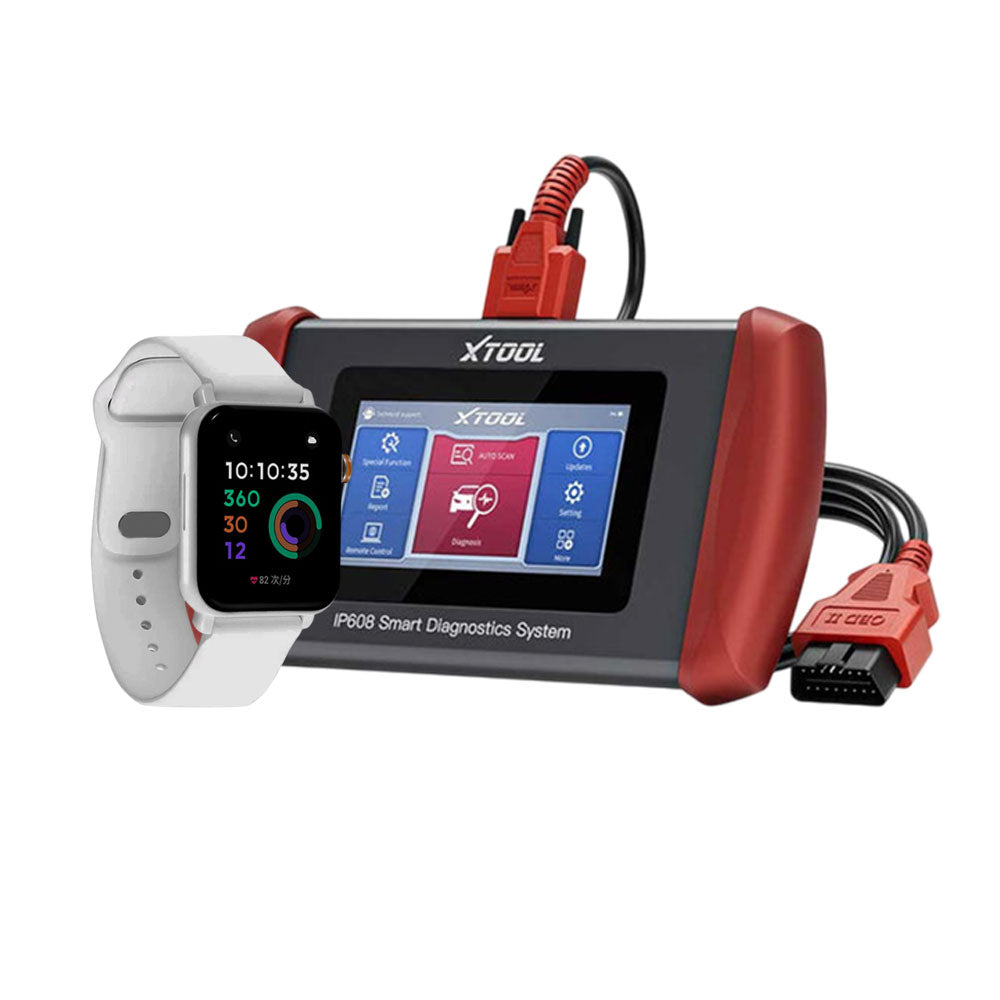 XTOOL InPlus IP608 OBD2 Automotive System Scanner Tools with Free Autel OTOFIX Programmable Smart Key Watch