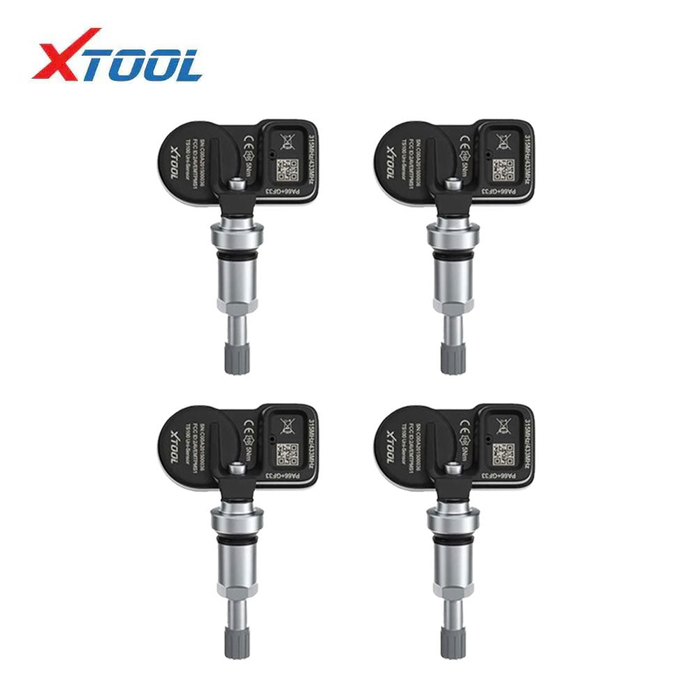 XTOOL - TS100 - Metal Version Programmable Tire Pressure Monitoring System Sensor with Dual Frequency (Pack of 4)