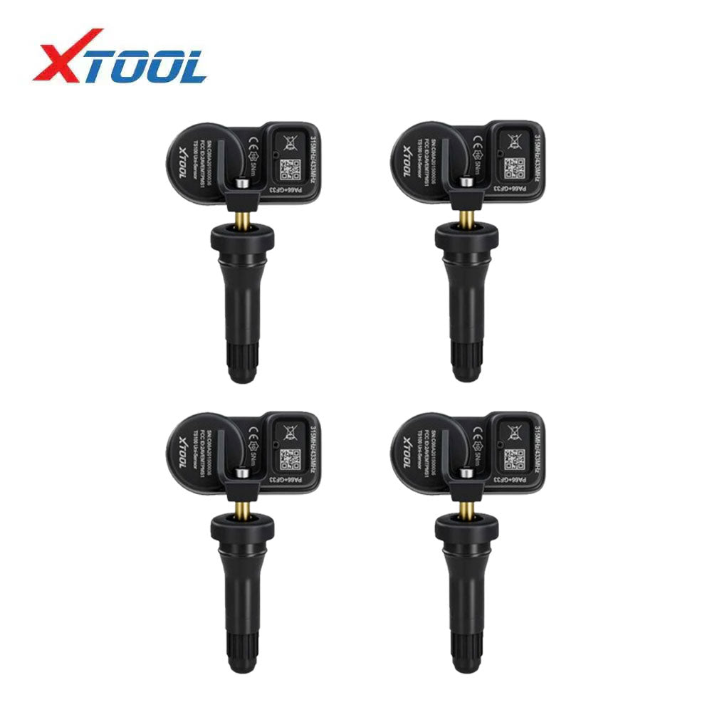 XTOOL - TS100 - Plastic Version Programmable Tire Pressure Monitoring System Sensor with Dual Frequency (Pack of 4)