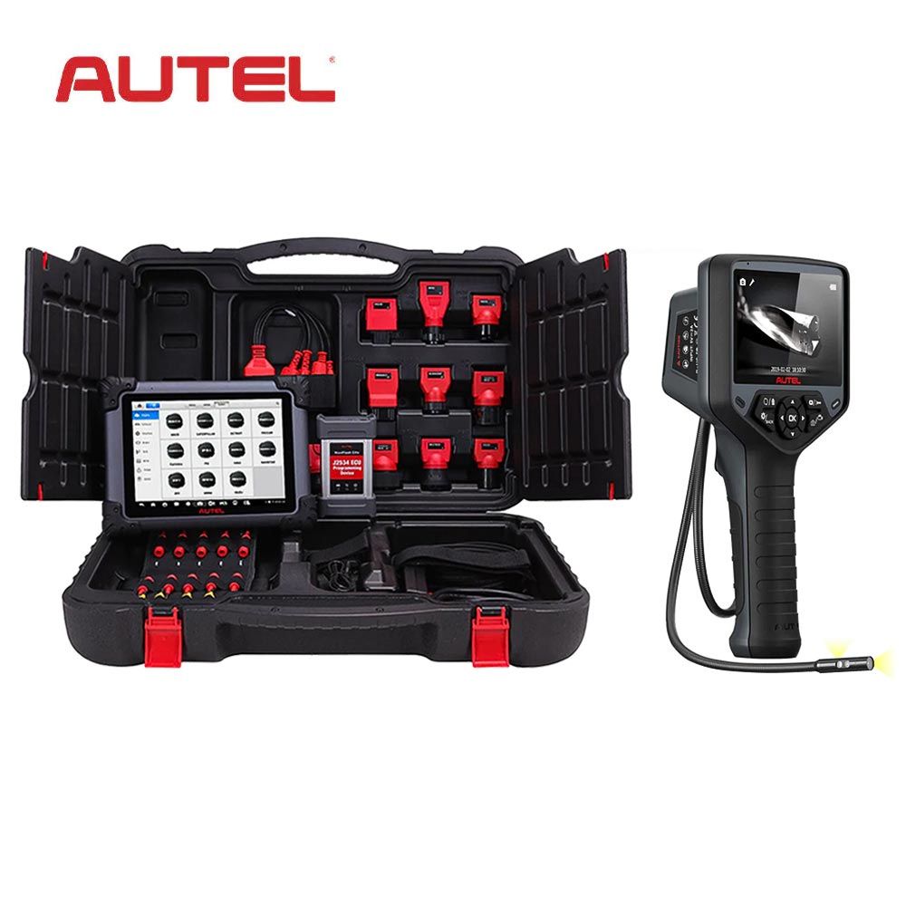 Autel MaxiSYS MS908CVII Commercial Vehicle Diagnostic Tablet and MaxiVideo MV480 Dual-Camera Digital Inspection Videoscope