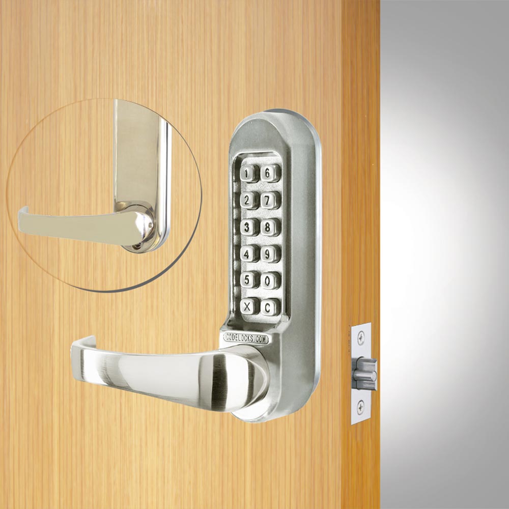 Codelocks CL515 SS Tubular Latchbolt Heavy Duty Mechanical locks, Stainless Steel