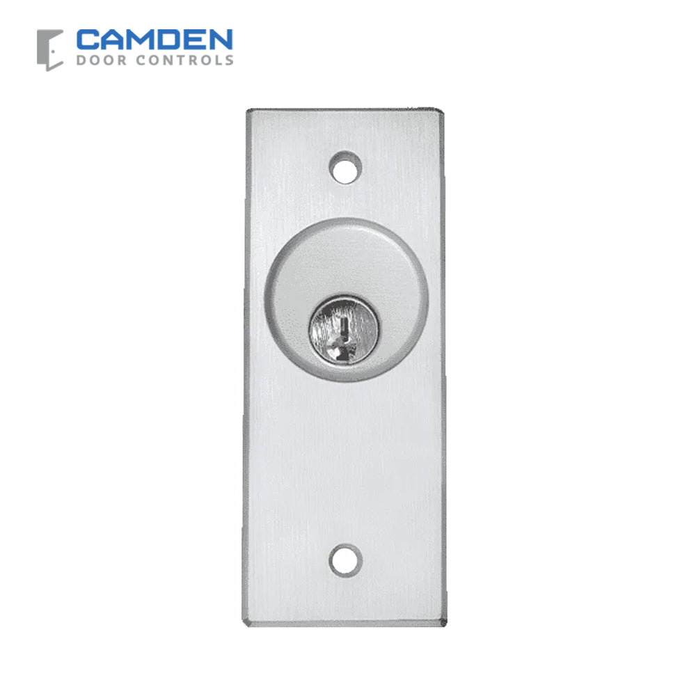 Camden CM-2020 - Flush Mount SPDT Momentary Key Switch - Cast Aluminum Narrow Faceplate