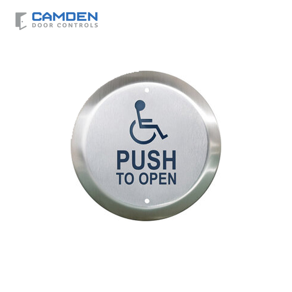 Camden CM-60/4 Round Push Plate Switch 6" with Push to Open Sign