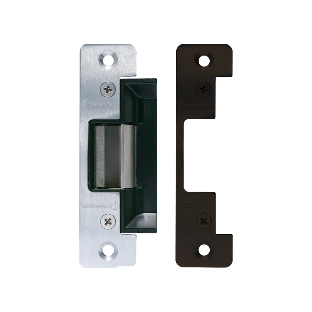 Camden CX-ED1379 Universal Electric Strike Grade 1 ANSI Round Face Plates 12/24V, AC/DC