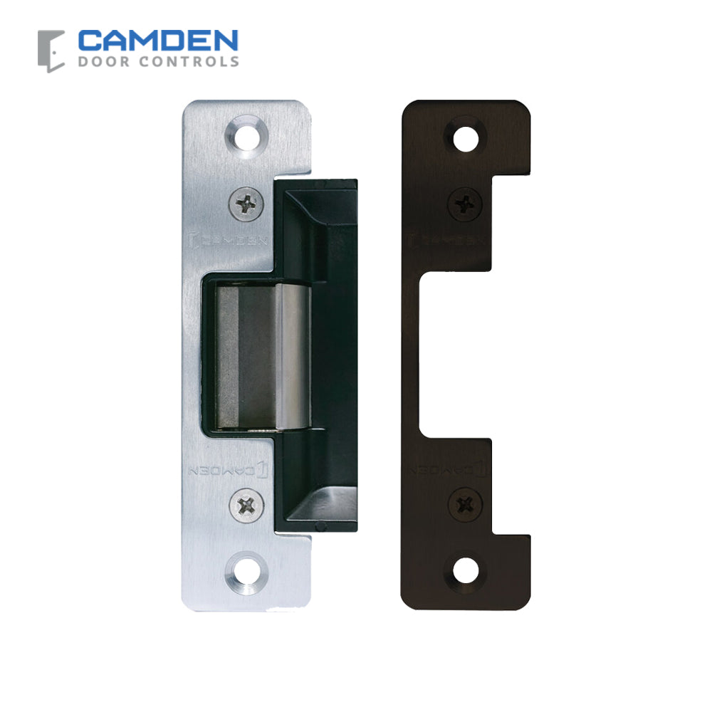 Camden CX-ED1379 Universal Electric Strike Grade 1 ANSI Round Face Plates 12/24V, AC/DC