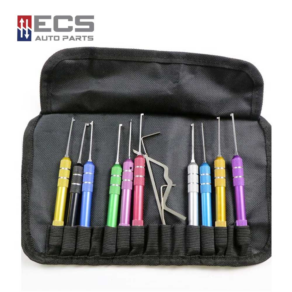 ECS AUTO PARTS Lock Pick Set 13 in One Colorful Locksmith Training Set for Padlock Extractor