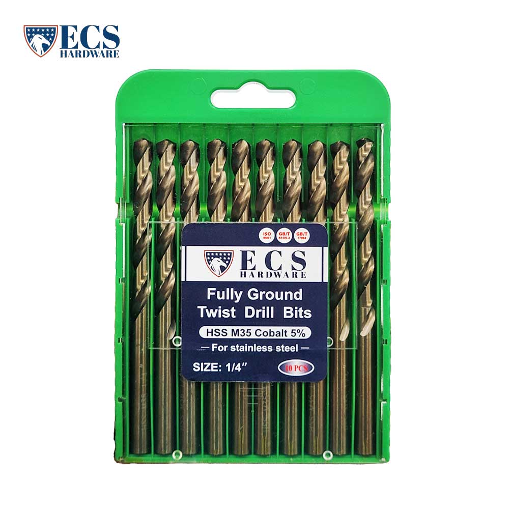 ECS HARDWARE - HSS Drill Bit x 10 Fully Ground - 5% Cobalt M35