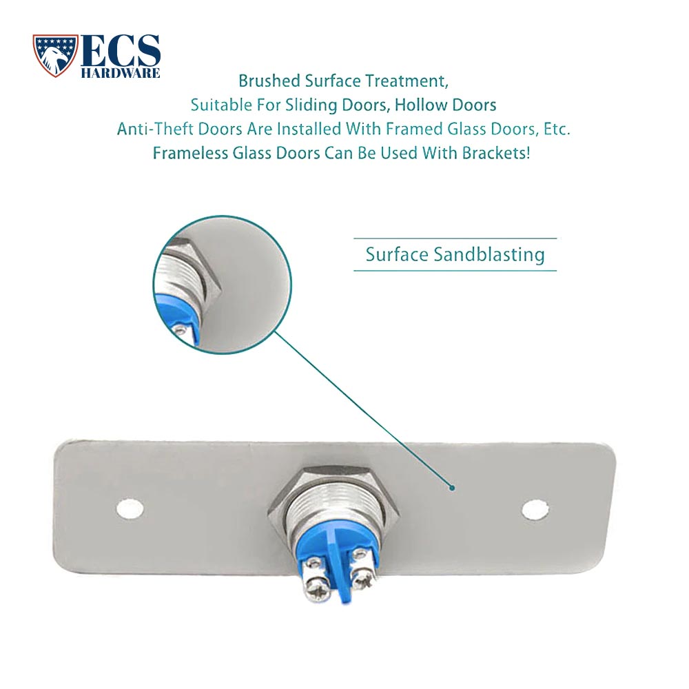ECS HARDWARE - Luxury Door Release Push Exit Button Switch (SW-02B) - Stainless Steel