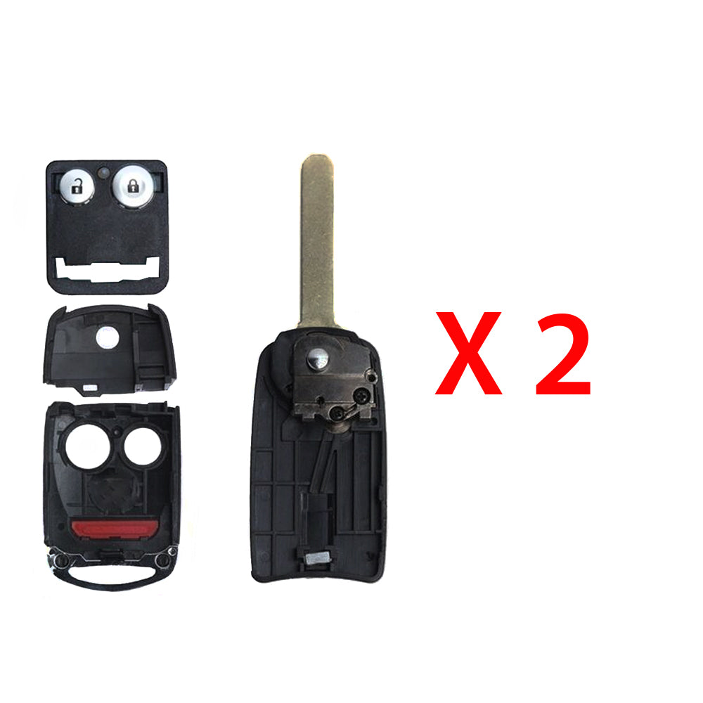 2007 - 2013 Acura Remote Flip Key Shell 3 Buttons (2 Pack)