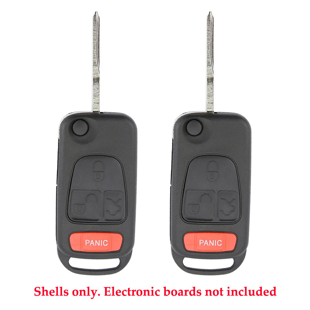 1998 - 2005 Mercedes Benz ML Flip Key Shell 4B (2 Pack)