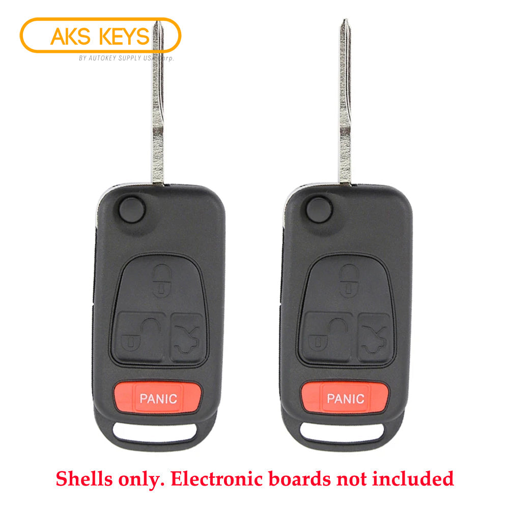 1998 - 2005 Mercedes Benz ML Flip Key Shell 4B (2 Pack)