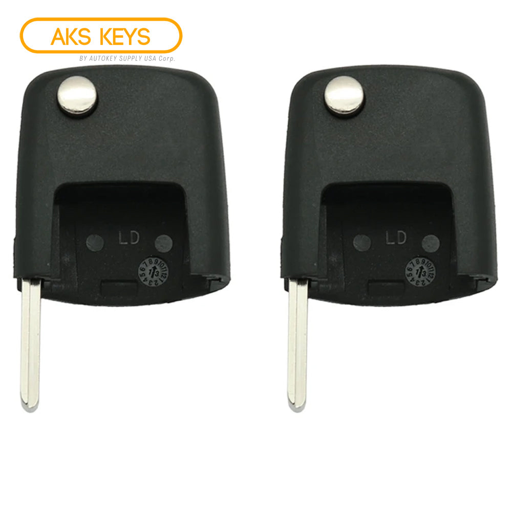 2000 - 2010 VW Flip Key Shell (Square Head) NON Chip (2 Pack)