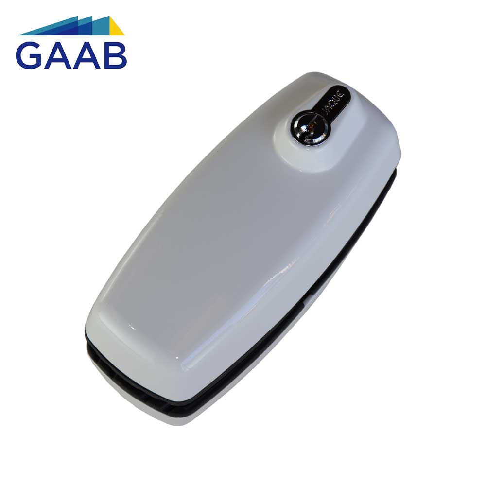 GAAB G180-PO-WHT Tempered Frameless Glass Door Lock Reversible 10 - 12mm Doors - White