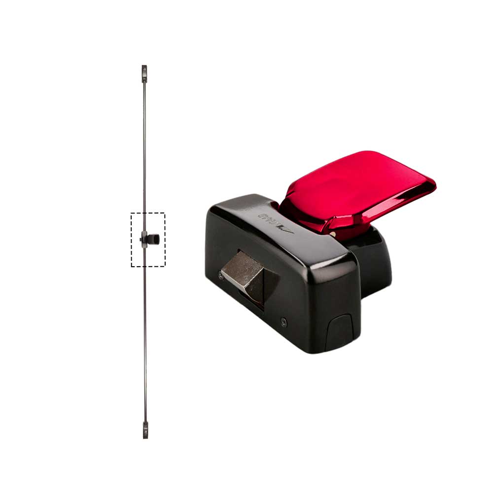 GAAB G242-BKR-Z Emergency Touch Push Pad Exit Device Single Doors - Black & Red