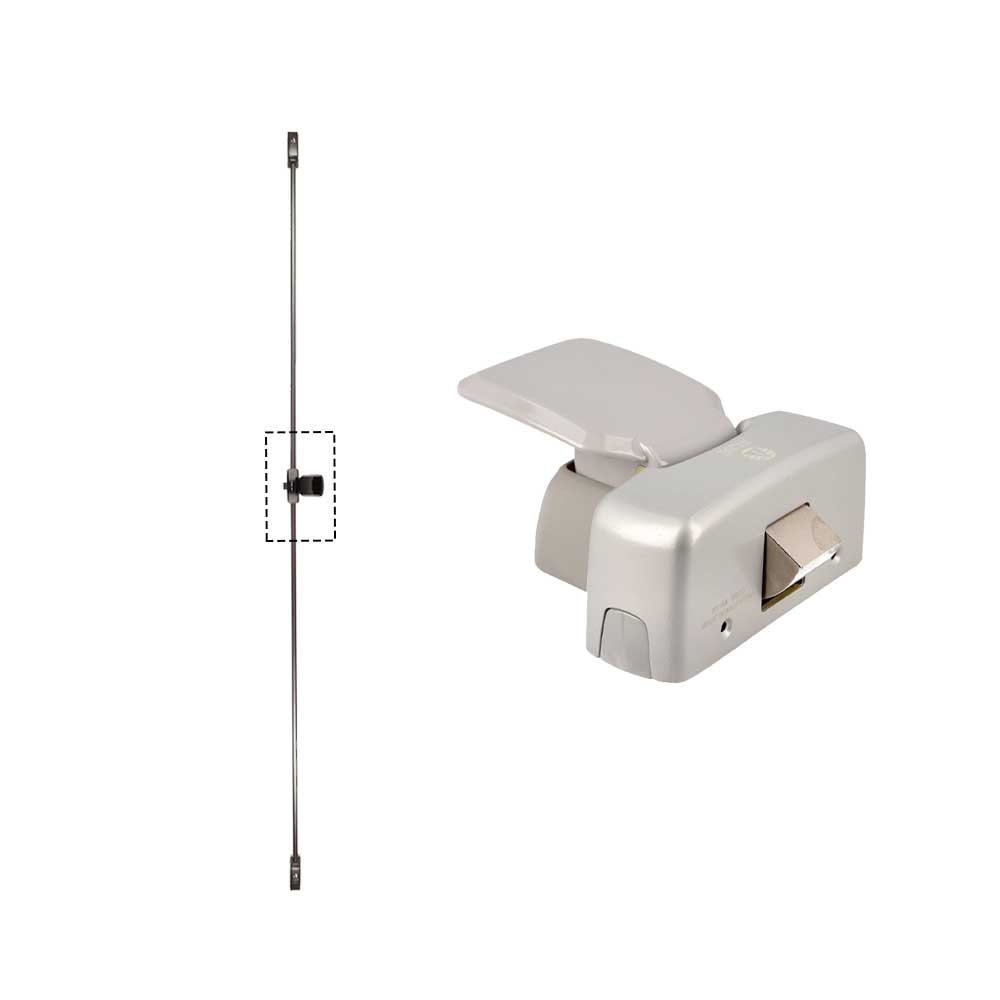 GAAB G242-GRY-Z Emergency Touch Push Pad Exit Device Single Doors - Grey & Gray