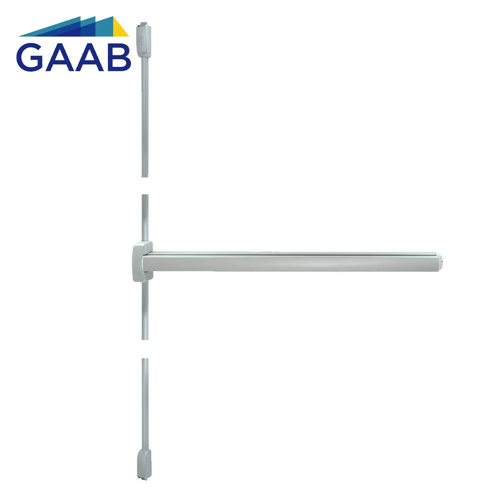 GAAB G305-36-V-GRY Vertical Rod Exit Device UL 305 2 Point Latch Modular and Reversible Up to 48" Satin Chrome